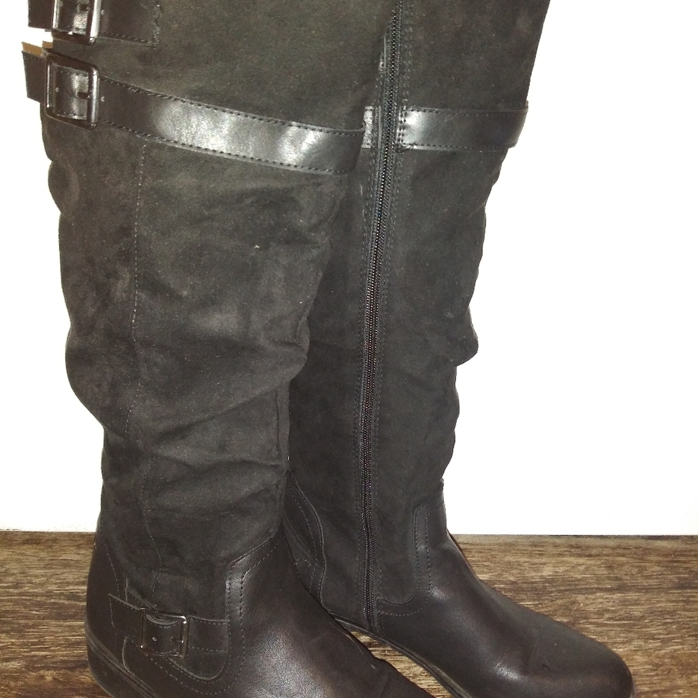 Black Calf High Boots